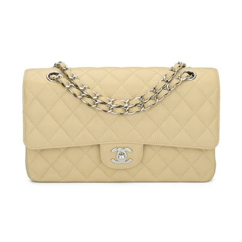 chanel caviar interior|CHANEL Caviar Stitched Shoulder Flap Bag Beige.